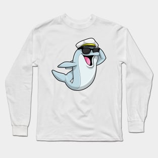 Dolphin as Policeman with Police hat Long Sleeve T-Shirt